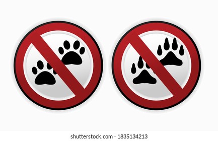 No pet in this area. Dont enter with animal. Illustration vector