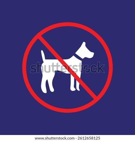 no pet vector icon. no animal allowed sign. no pets allowed sign icon. dog prohibition sign. prohibition sign. vector illustration on blue  background.