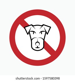 
No Pet Warning - No Dog Icon, Vector, Banner, Label, Flat & Trendy Sign Symbol.