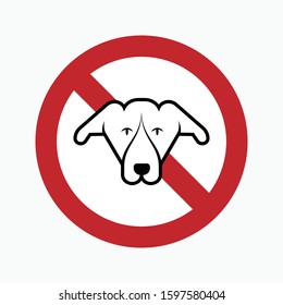 
No Pet Warning - No Dog Icon, Vector, Banner, Label, Flat & Trendy Sign Symbol.