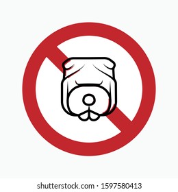 
No Pet Warning - No Dog Icon, Vector, Banner, Label, Flat & Trendy Sign Symbol.