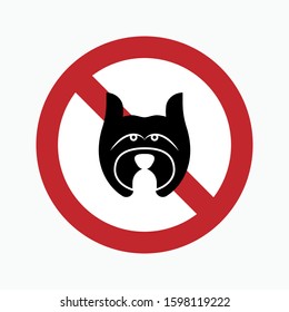 No Pet Warning - No Dog Icon, Vector, Banner, Label, Flat & Trendy Sign Symbol.