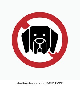 No Pet Warning - No Dog Icon, Vector, Banner, Label, Flat & Trendy Sign Symbol.