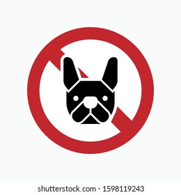 No Pet Warning - No Dog Icon, Vector, Banner, Label, Flat & Trendy Sign Symbol.