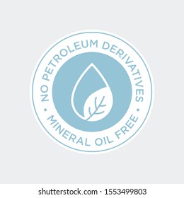 No petroleum derivatives icon. Mineral oil free. Vector illustration.