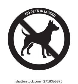 No pets allowed A clear prohibition sign featuring a dog silhouette
