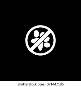 No Pets Allowed / Crossed Animal Paw Icon Vector Illustration