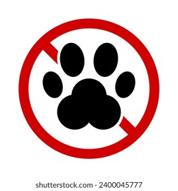 No pets allowed icon. No animals allowed. Vector.