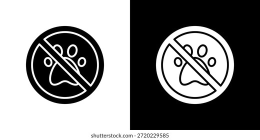 No Pets Allowed icon black and white filled.