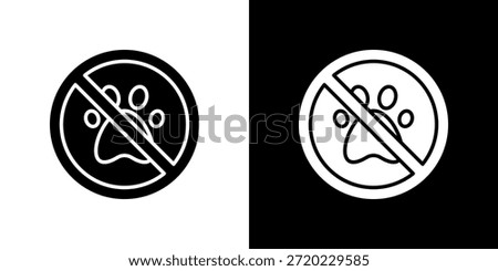 No Pets Allowed icon black and white filled.