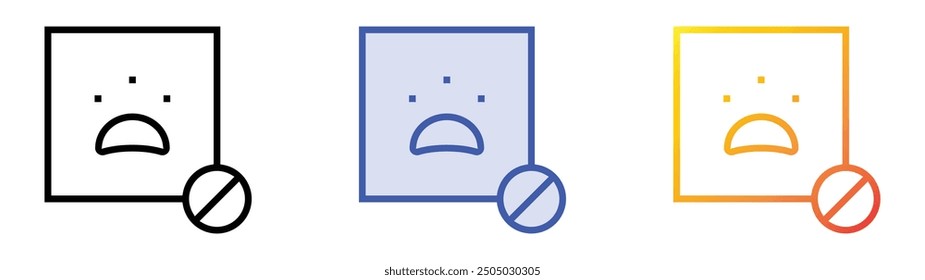 No pets allowed icon. Linear, Blue Fill and Gradient Style Design Isolated On White Background