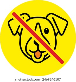 No pets allowed  inside warning sign vector. warning to bring the animal inside. this warning for bring a dog to the place. because not allowed bring it.