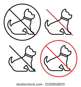 No pets allowed line icon editable stroke isolated vector sign