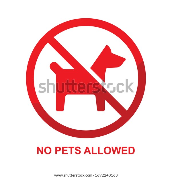 No pets allowed sign isolated on white\
background vector\
illustration.