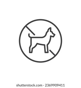 No Pets Allowed Sign line icon. linear style sign for mobile concept and web design. No dogs outline vector icon. Symbol, logo illustration. Vector graphics