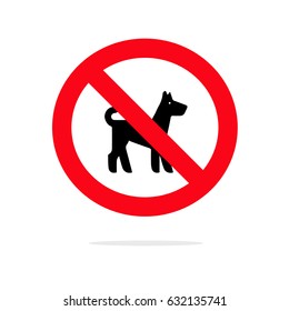 No pets allowed sign. Restriction symbol. Flat design. Vector Illustration.