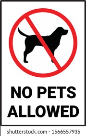 No Pets Allowed Sign Vector