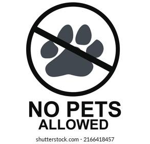 No Pets Allowed Sign. Vector