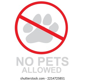 No Pets Allowed Sign. Vector