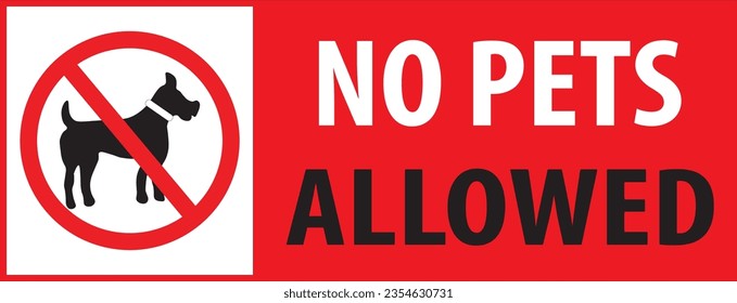 No pets allowed sign vector