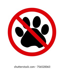 No pets allowed sign. Vector illustration