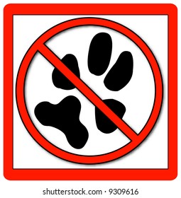 no pets allowed signage with red border - vector