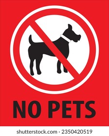 No pets allowed warning sign vector