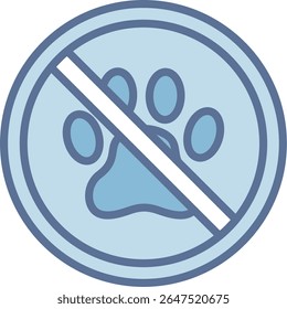 No Pets Filled Blue Tone Icon