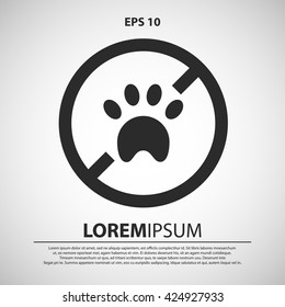no pets icon. pets forbidden vector illustration