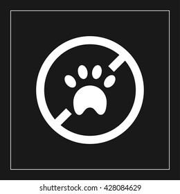no pets icon. pets forbidden vector illustration