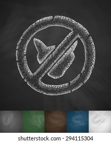 no pets icon. Hand drawn vector illustration. Chalkboard Design