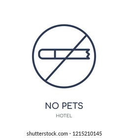 No pets icon. No pets linear symbol design from Hotel collection. Simple outline element vector illustration on white background.