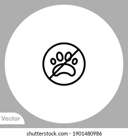 No Pets Icon Sign Vector,Symbol, Logo Illustration For Web And Mobile