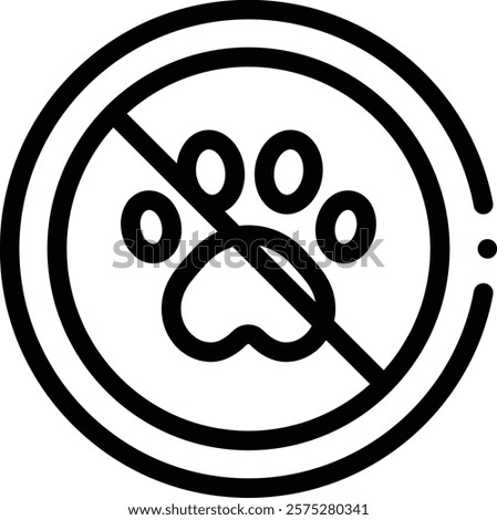 no pets icon. Thin Linear Style Design Isolated On White Background