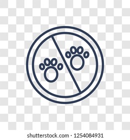 No pets icon. Trendy linear No pets logo concept on transparent background from Hotel and Restaurant collection
