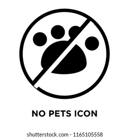 No pets icon vector isolated on white background, No pets transparent sign