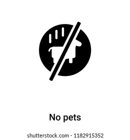 No pets icon vector isolated on white background, logo concept of No pets sign on transparent background, filled black symbol