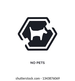 no pets isolated icon. simple element illustration from signs concept icons. no pets editable logo sign symbol design on white background. can be use for web and mobile