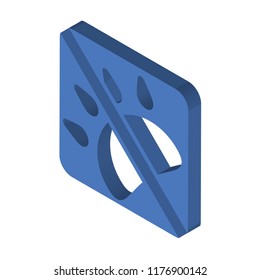 No pets isometric left top view 3D icon