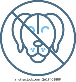 No Pets Line Two Colour Icon