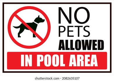 No hay mascotas en el vector de signo de área de piscina 