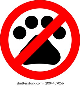 no pets prohibition sign vector eps 10