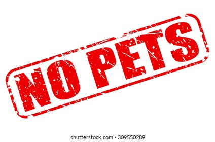 No pets red stamp text on white
