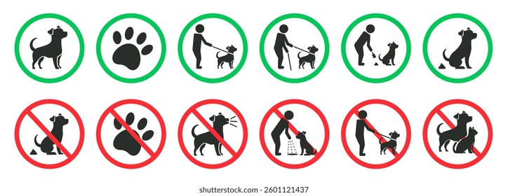 No pets sign collection set vector