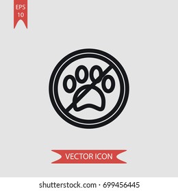 No pets vector icon illustration symbol