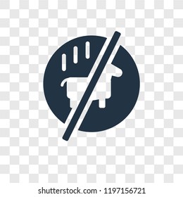 No pets vector icon isolated on transparent background, No pets transparency logo concept