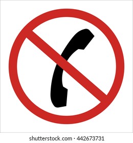 No phone allow to use restrict sign isolated on white background. Vector illustration prohibited circle design.