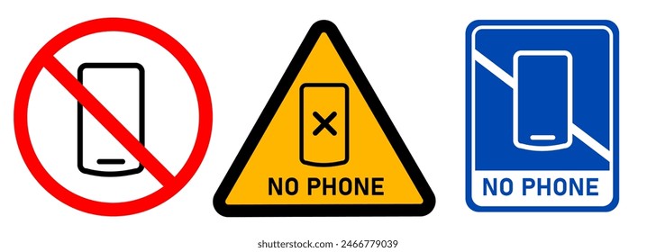 No phone allowed prohibition cell phone communication emblem restriction forbidden area symbol