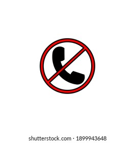 No Phone Allowed Red Sign On White Background. EPS. Don T Use Your Phone Sign Symbol. No Call Sign. Vector Icon.