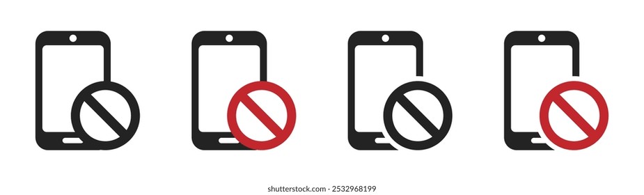 No phone allowed vector icon. Phone prohibited vector icon. No phone allowed icon